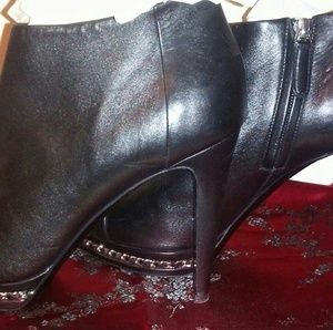 Chanel lamb skin boot heels